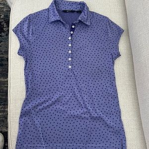 Purple polka dot golf top